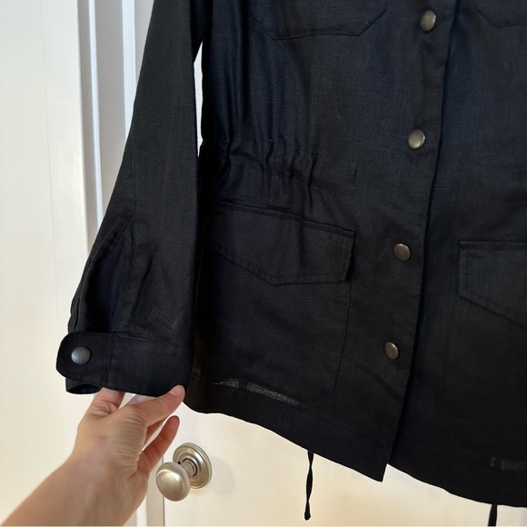Gold Hawk Linen Army Cargo Jacket Small S NEW NWOT - Picture 4 of 9